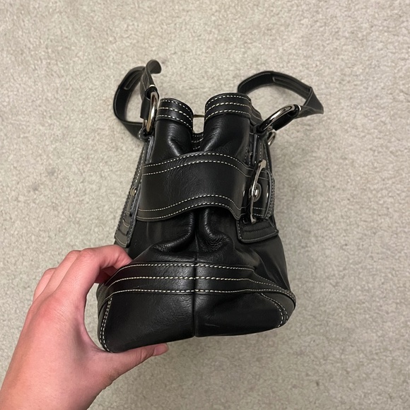 Coach Hampton Black Leather Tote Purse Handbag Satchel MO5S-2116 - Picture 3 of 7